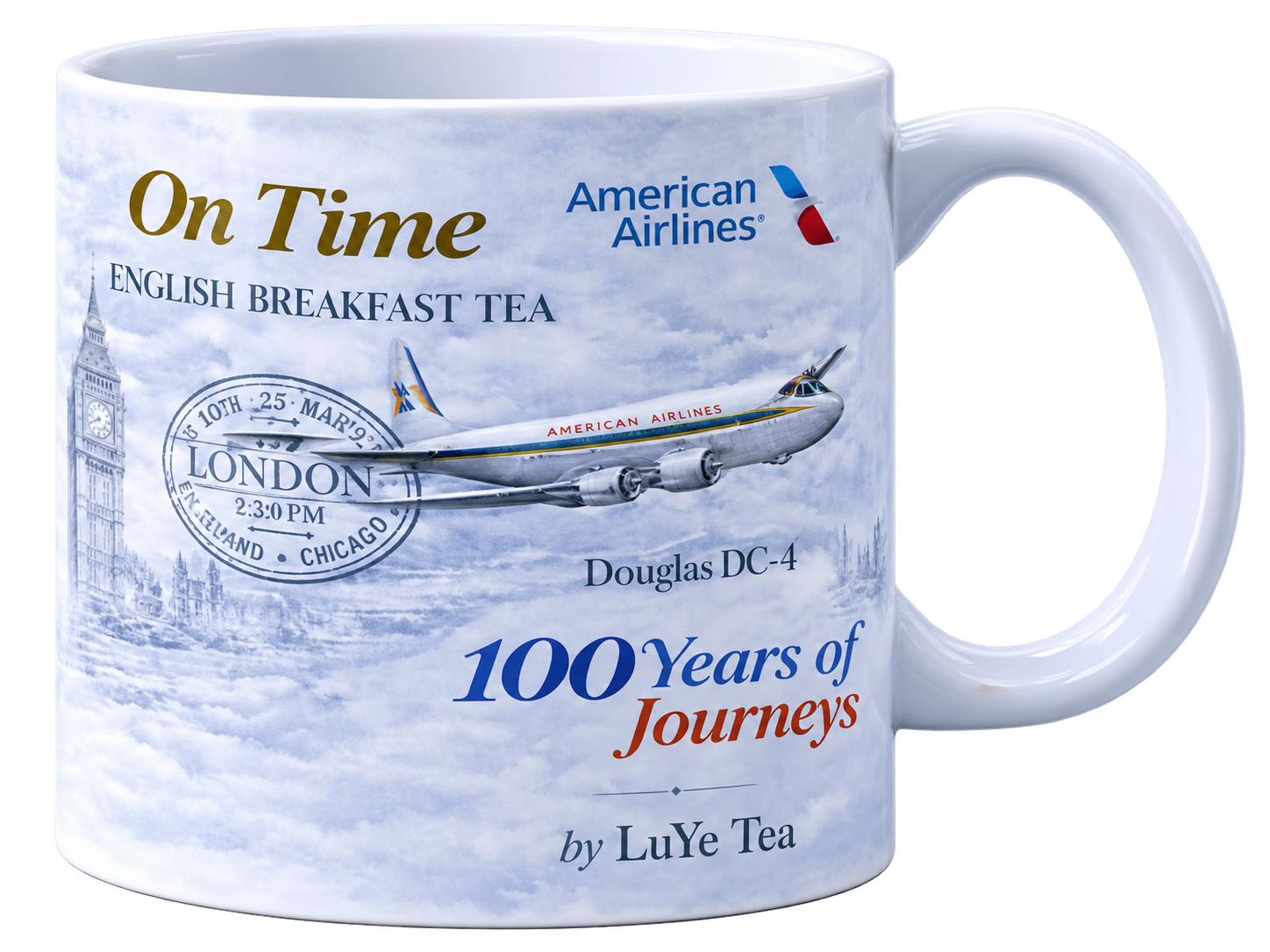 Concept collector mug inspired by the On Time English Breakfast Tea journey